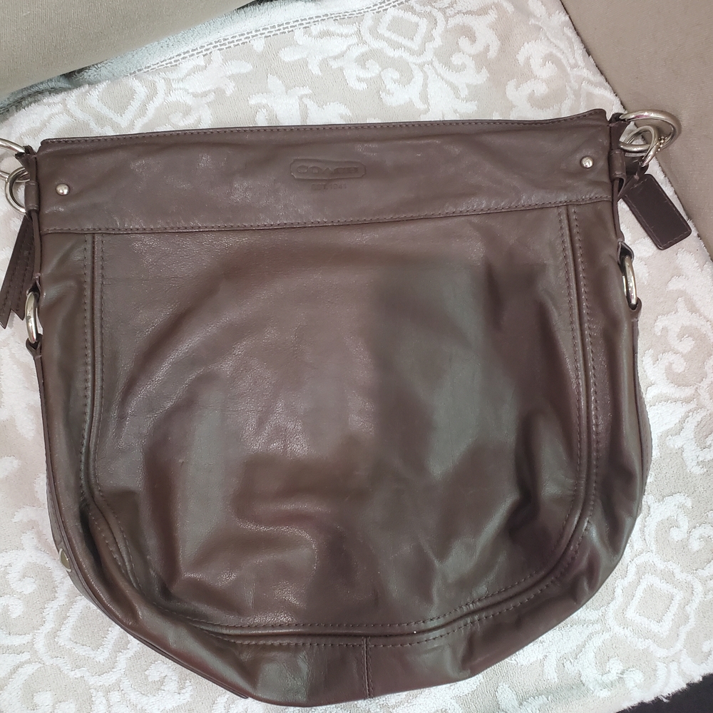 Coach Dark Brown Leather Crossbody Bag - Picture 1 of 9